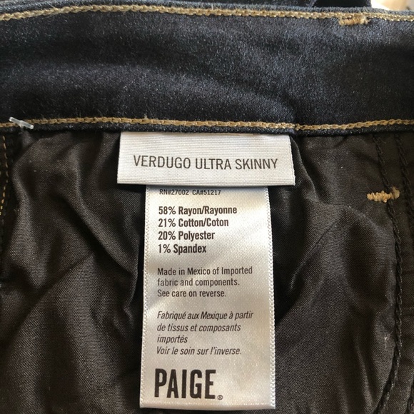 NWT PAIGE Transcend Verdugo MidRise Skinny Jeans - Picture 8 of 8